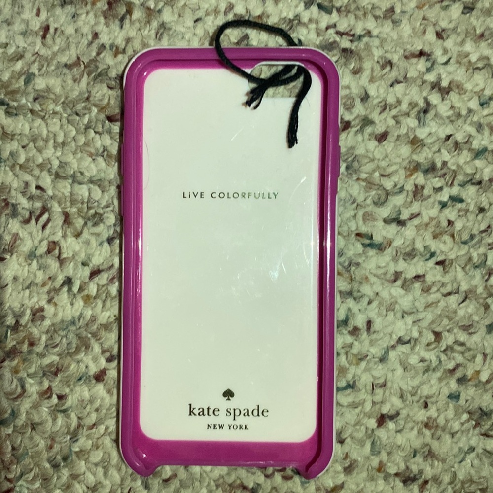 pink border white with black dotted phone case